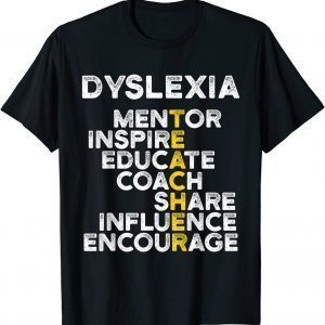 Dyslexia Teacher Therapist Educate Dyslexic Therapy 2022 Shirt
