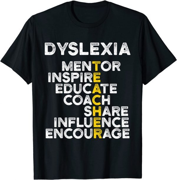 Dyslexia Teacher Therapist Educate Dyslexic Therapy 2022 Shirt