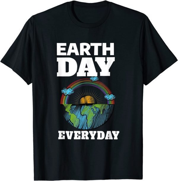 Earth Day Everyday Rainbow Teacher Retro Cute Earth Day 2022 Shirt