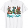 Easter Bunny with Glasses Western Leopard Cowhide Turquoise Classic Shirt