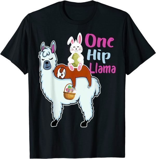 Easter pajamas One Hip Llama Sloth Riding Llama Unicorn Boys T-Shirt