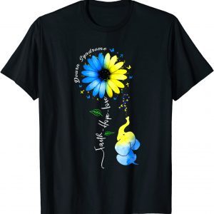 Faith Hope Love Awareness Down's Syndrome, the Blue Elephant Classic Shirt