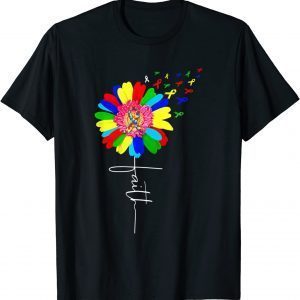Faith shirt Autism Autistic Autism Awareness Flower Gift Shirt