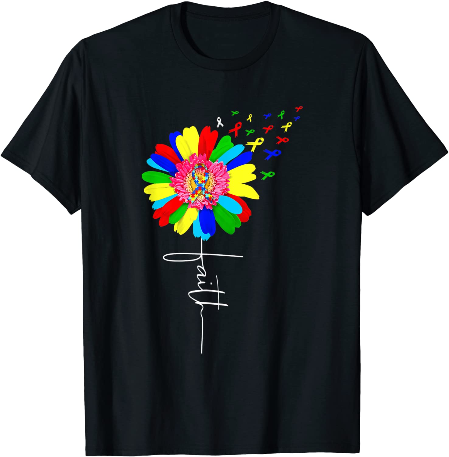 Faith shirt Autism Autistic Autism Awareness Flower Gift Shirt