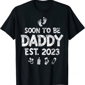 First Time Dad Promoted to Daddy Est 2023 Announcement Classic Shirt