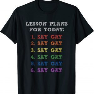Florida Gay Say Gay Lesson Plans For Today LGBTQ Gay Rights 2022 Shirt