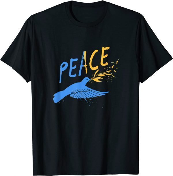 Flying Bird Symbol Of Peace Support Ukraine Flag No War Love Ukraine T-Shirt