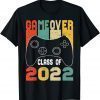 Game Over Class of 2022 Video Games Vintage Graduation Gamer Classic T-Shirt