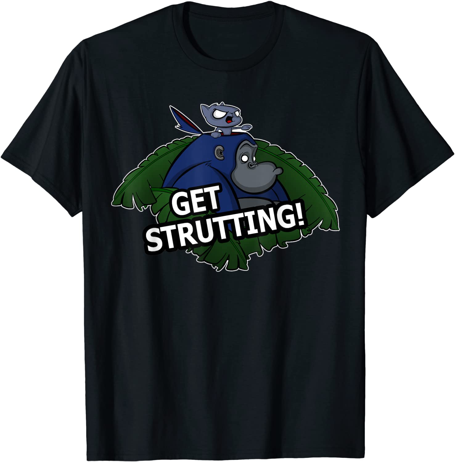 Get Strutting! Funny Gorilla and Cat Design Classic Shirt