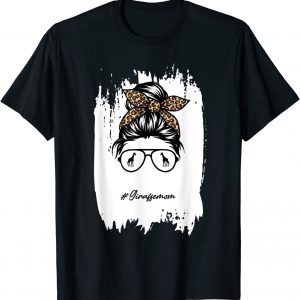 Giraffe mom Bleached Messy Bun Leopard Classic Shirt