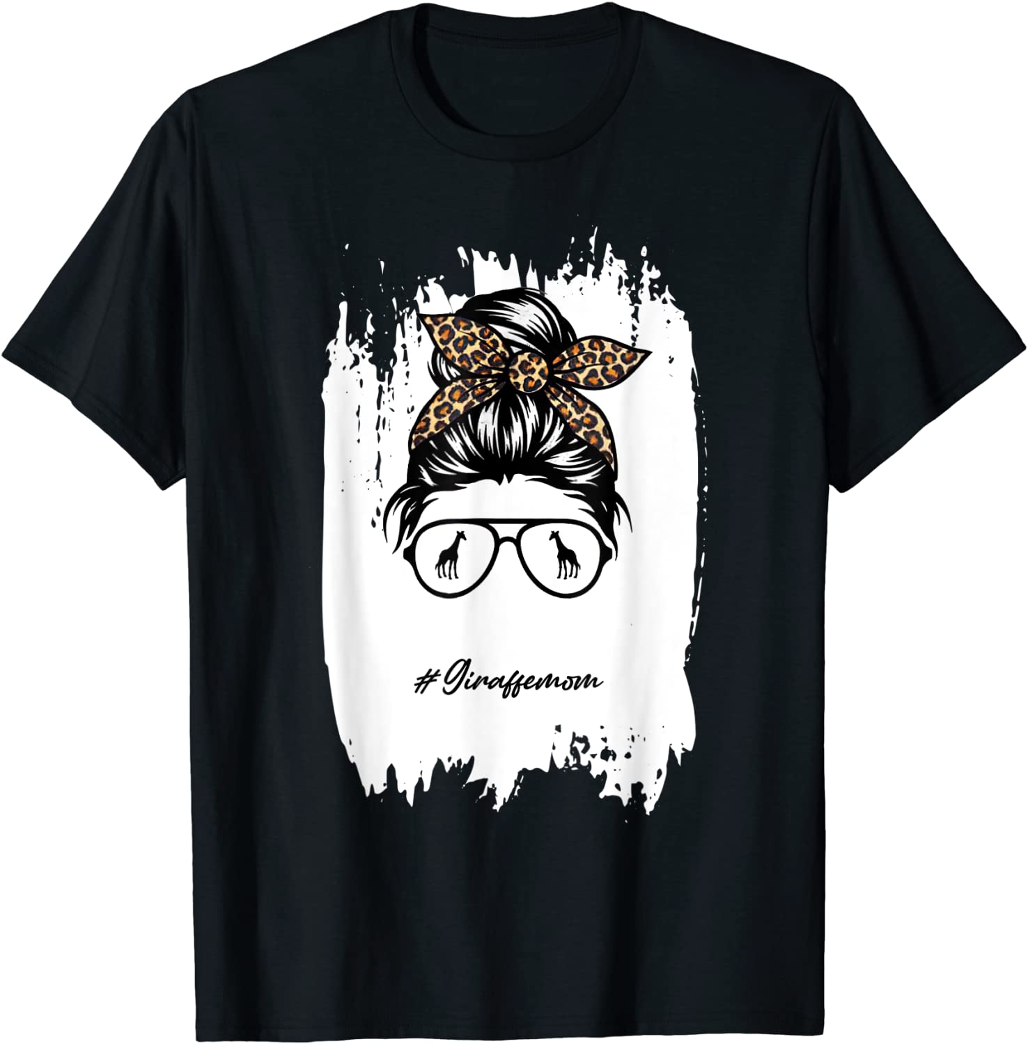 Giraffe mom Bleached Messy Bun Leopard Classic Shirt