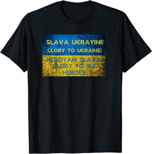 Glory To Ukraine! Glory To The Heroes! Ukrainian Flag Heart Love Ukraine Shirt