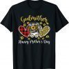 Godmother Messy Bun Sunflower Heart Mother's Day 2022 Shirt