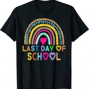 Happy Last Day of School Teacher Student Rainbow Leopard Classic Shirt