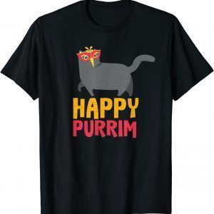Happy Purim Costume Idea Cat Hebrew Jewish Holiday 2022 Shirt