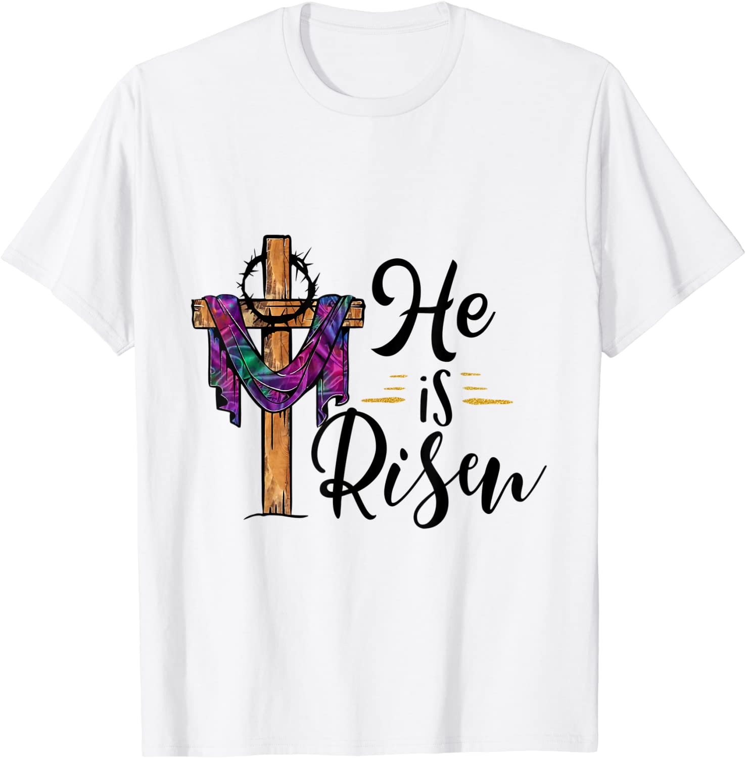 He Is Risen Cross Jesus Religious Easter Christian 2022 T-Shirt