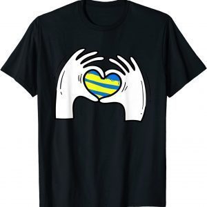 Heart Hands Stand with Ukraine Flag, Peace & Love Support Ukraine Shirt