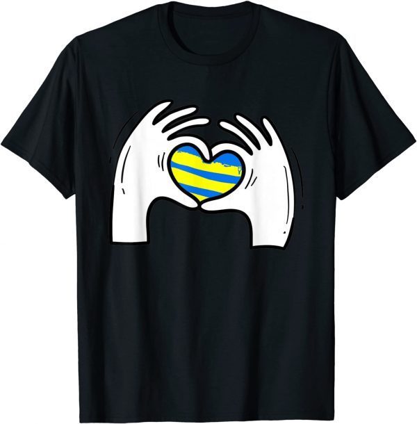 Heart Hands Stand with Ukraine Flag, Peace & Love Support Ukraine Shirt