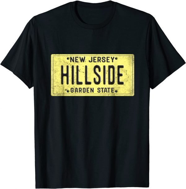 Hillside NJ Hometown retro New Jersey license plate T-Shirt