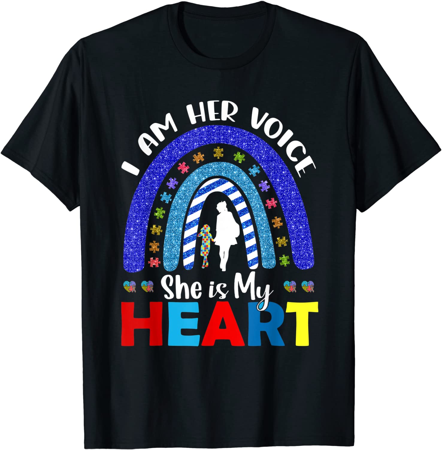 I Am Her Voice She Is My Heart Autism Awareness 2022 Shirt