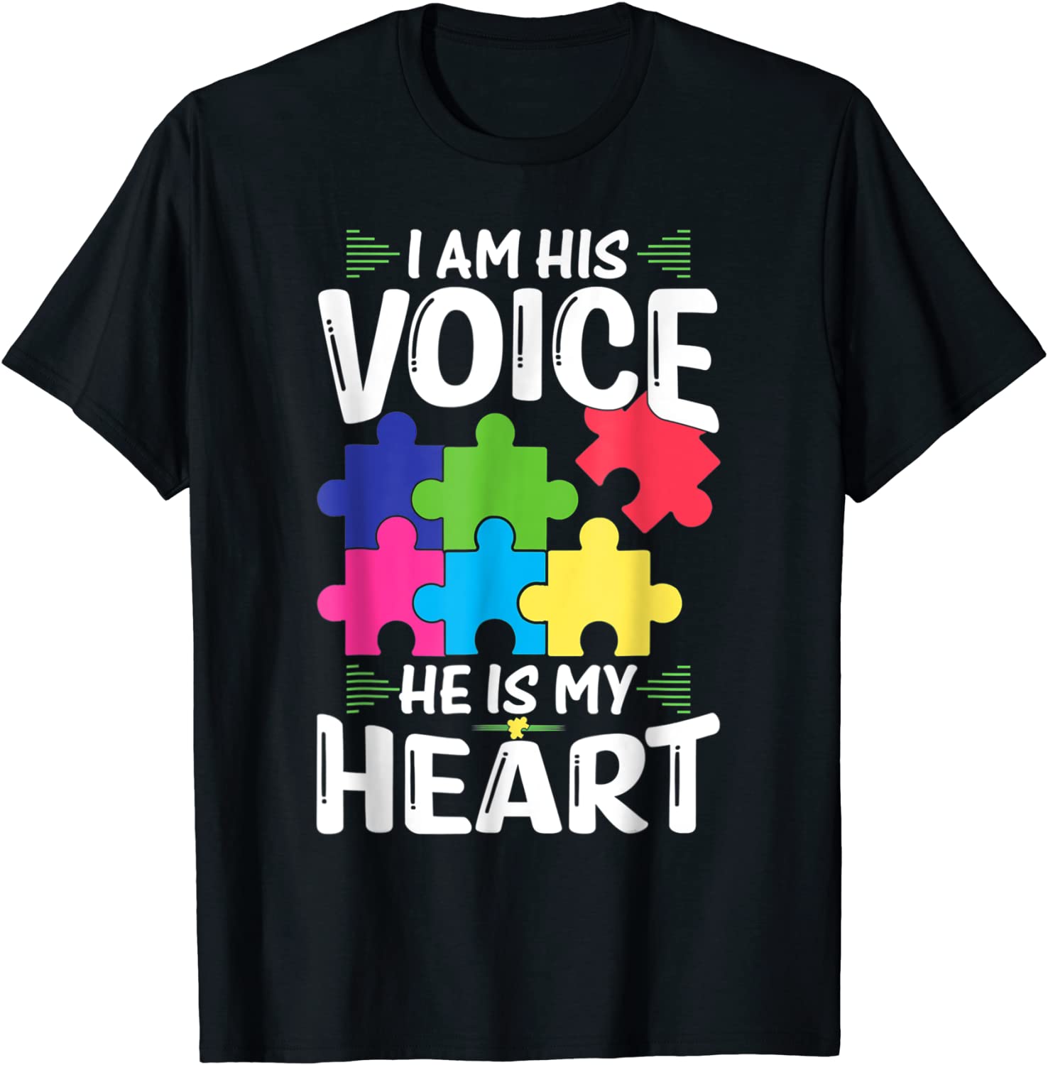 I Am His Voice He Is My Heart Shirts Puzzle Autism Awareness 2022 Shirt