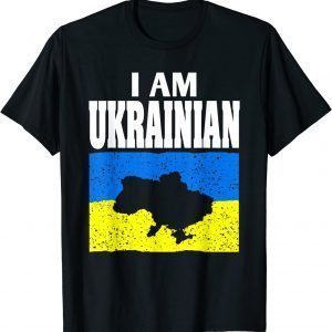 I Am Ukrainian Stand with Ukraine Support and Pride Flag Love Ukraine T-Shirt