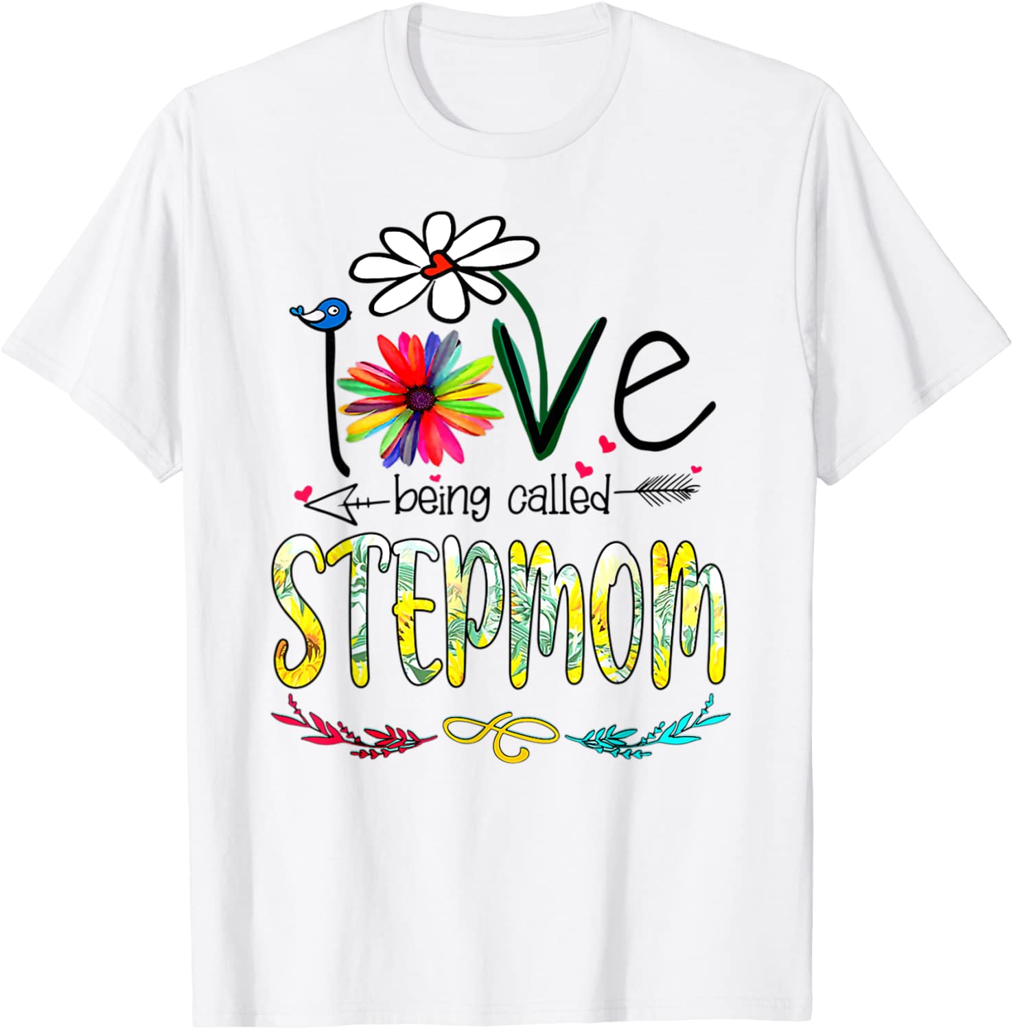 I Love Being Called Stepmom Sunflower Mothers Day 2022 Shirt - Teeducks