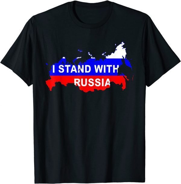 I Stand With Russia Support Russia Russian Flag Free Ukraine T-Shirt