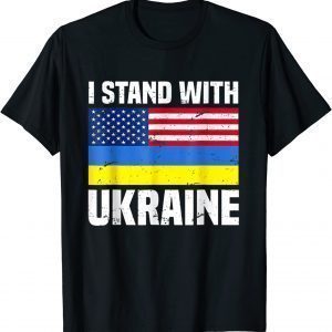 I Stand With Ukraine American Ukrainian Flag Support Ukraine Shirt