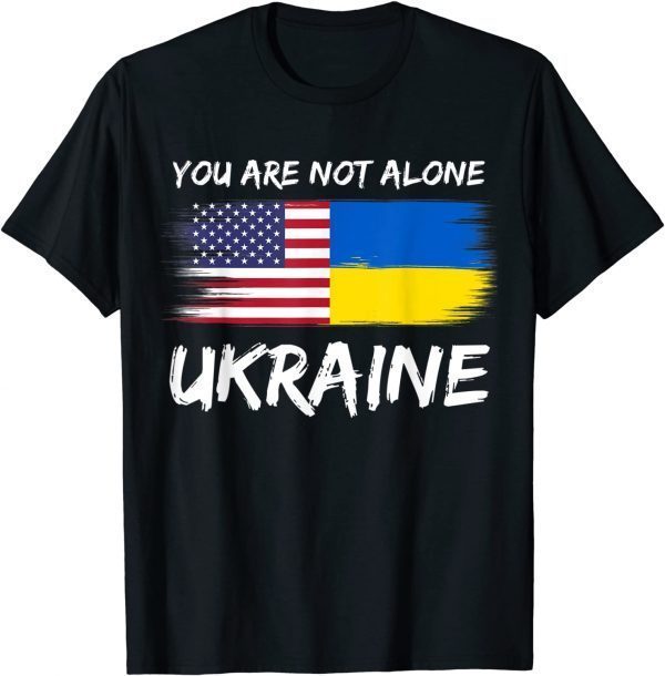 I Stand With Ukraine Flag American Flag Support Ukraine Love Ukraine T-Shirt