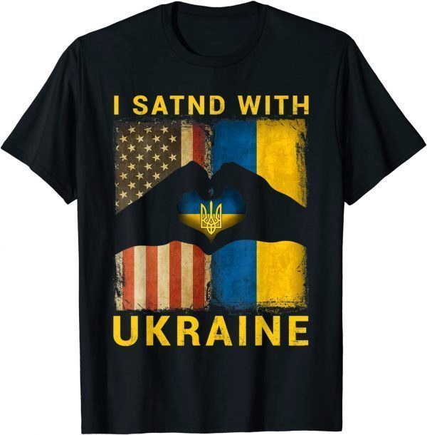 I Stand With Ukraine Heart Flag Free Ukraine Love Ukraine Shirt