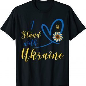 No War I Stand With Ukraine Heart Sunflower Flag Symbol T-Shirt