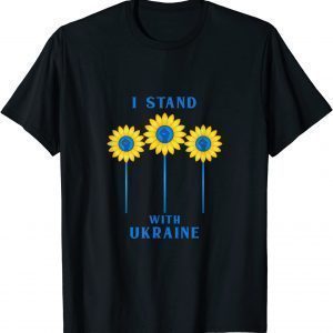 I Stand With Ukraine Sunflower Raised Fist Love Free Ukraine Shirt