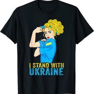 I Stand With Ukraine Support We Can Do It Girl Ukrainian Free Ukraine Shirt