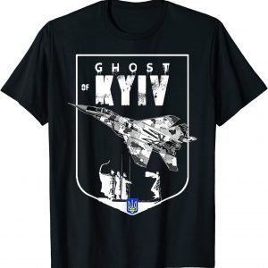 I Stand With Ukraine The Ghost of Kyiv Ukraine Flag T-Shirt