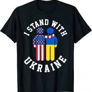 I Stand With Ukraine Ukrainian American Flag Freedom Free Ukraine T-Shirt