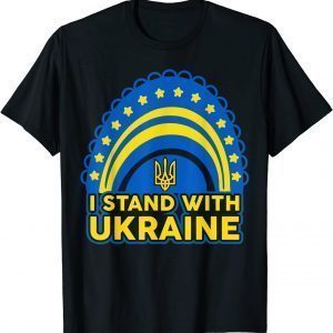I Stand With Ukraine Ukrainian Rainbow Flag Love Ukraine Shirt