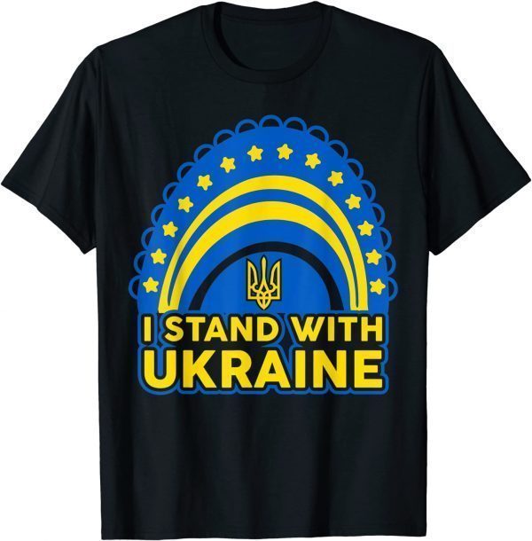 I Stand With Ukraine Ukrainian Rainbow Flag Love Ukraine Shirt