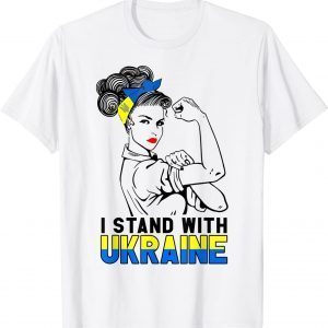 I Stand With Ukraine Ukrainian Strong Woman Peace Freedom Love Ukraine T-Shirt