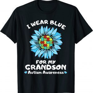 I Wear Blue For My Grandson Autism Awareness Classic Shirt