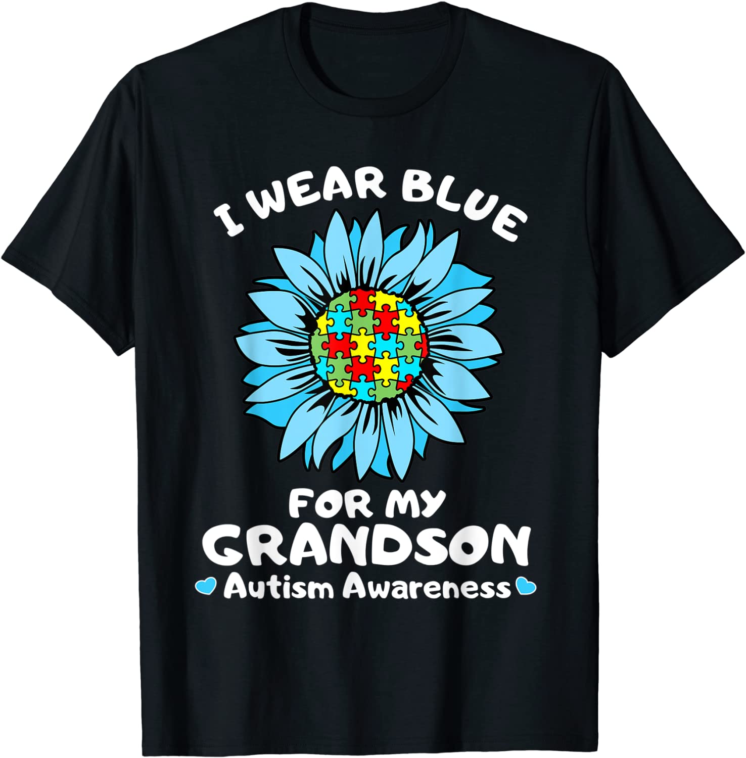 I Wear Blue For My Grandson Autism Awareness Classic Shirt