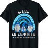 In April We Wear Blue Autism Awareness Puzzle Rainbow Gnome Classic Shirt
