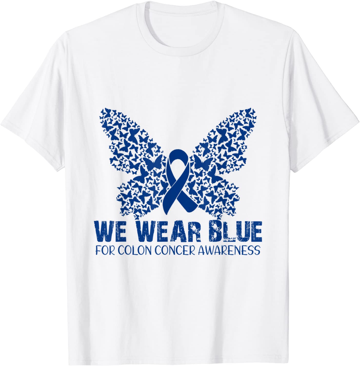 In March We Wear Blue Colon Cancer Awareness Heart Support 2022 Shirt