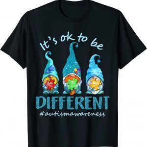 It's Ok To Be Different Autism Awareness Gnomes Gift Shirt