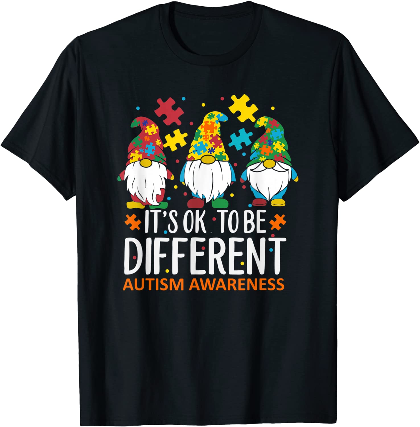 It's Ok To Be Different Autism Awareness Gnomies Colorful 2022 Shirt