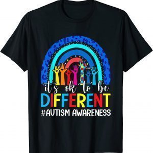 It's Ok To Be Different Autism Awareness Leopard Rainbow 2022 Shirt