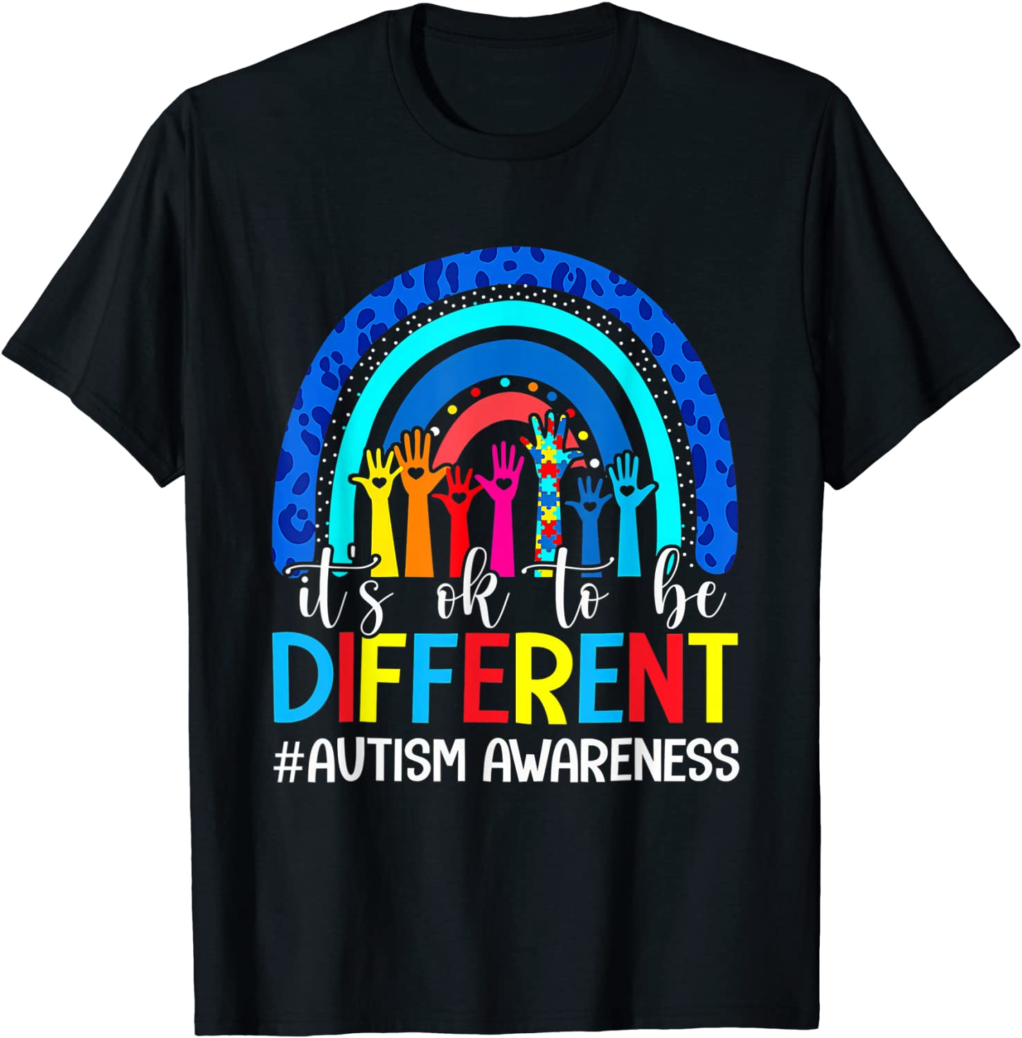 It's Ok To Be Different Autism Awareness Leopard Rainbow 2022 Shirt