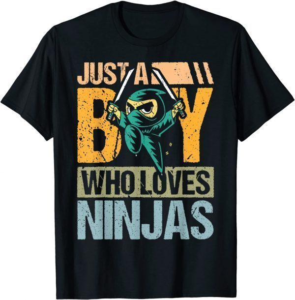 Just A Boy Who Loves Ninjas Karate And Ninja 2022 Shirt