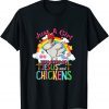Just A Girl Who Runs On Jesus And Chickens Dabbing Chickens Classic Shirt