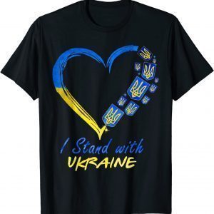 LOVE Ukraine Heart Ukrainian I Stand With Ukraine Support Free Ukraine Shirt